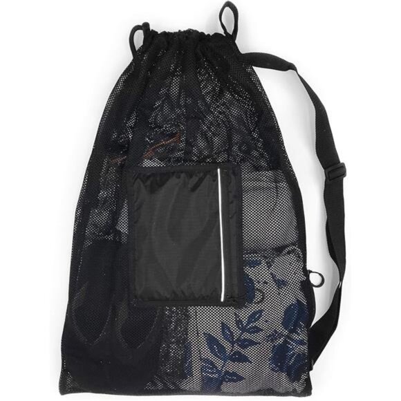 Large Mesh Swim Drawstring Sling Bag. Best for Swimming, Gym & Beach - Picture 1 of 8